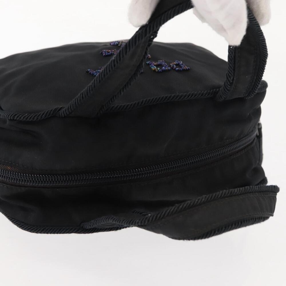 PRADA Beads Tote Bag Nylon Black Silver Auth bs30073 - Picture 6 of 16